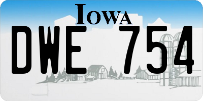 IA license plate DWE754