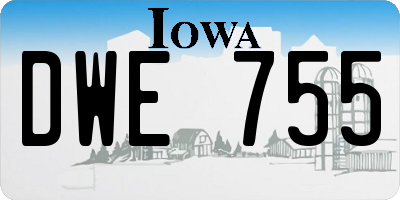 IA license plate DWE755