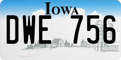 IA license plate DWE756