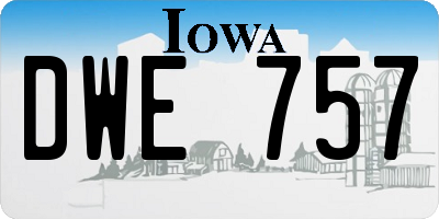 IA license plate DWE757