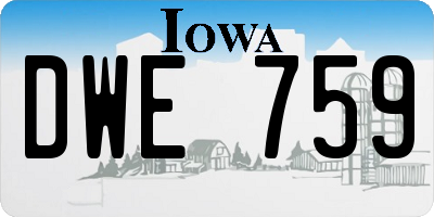 IA license plate DWE759