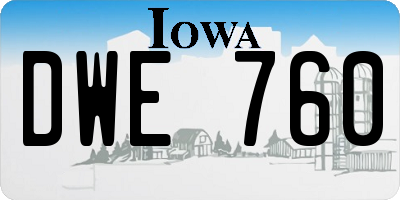 IA license plate DWE760