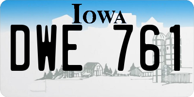 IA license plate DWE761