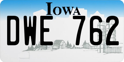 IA license plate DWE762