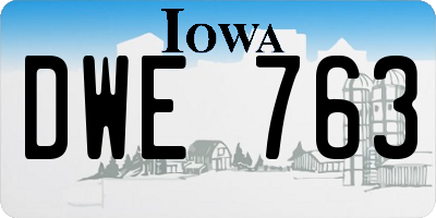 IA license plate DWE763