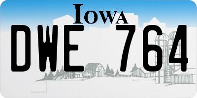 IA license plate DWE764