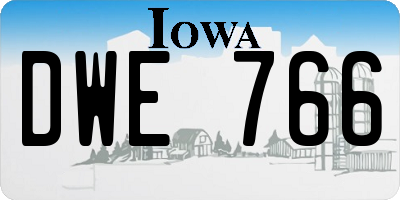 IA license plate DWE766