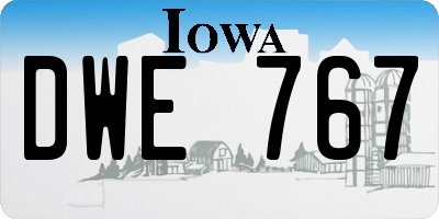 IA license plate DWE767