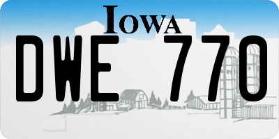 IA license plate DWE770