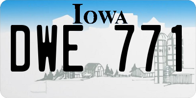 IA license plate DWE771