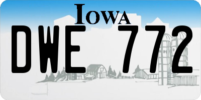 IA license plate DWE772