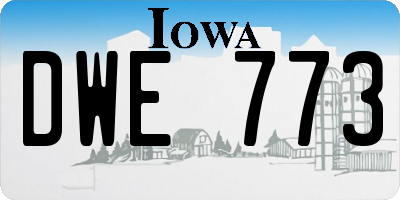 IA license plate DWE773