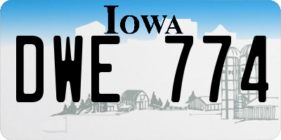 IA license plate DWE774