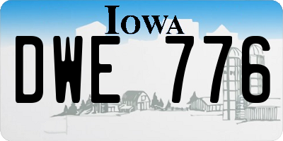 IA license plate DWE776