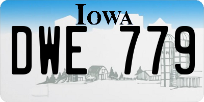 IA license plate DWE779