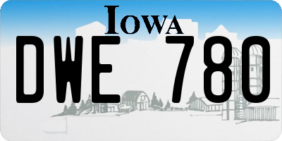 IA license plate DWE780