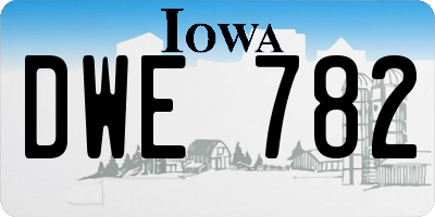 IA license plate DWE782