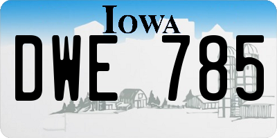 IA license plate DWE785