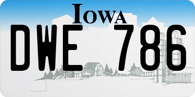 IA license plate DWE786