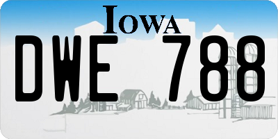 IA license plate DWE788