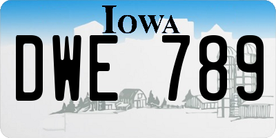 IA license plate DWE789