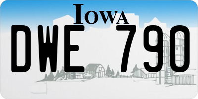 IA license plate DWE790