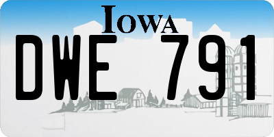 IA license plate DWE791