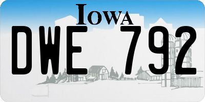 IA license plate DWE792