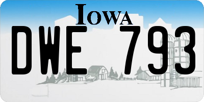 IA license plate DWE793