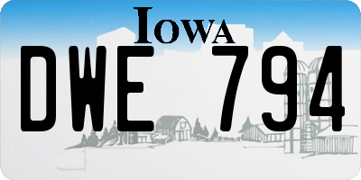 IA license plate DWE794