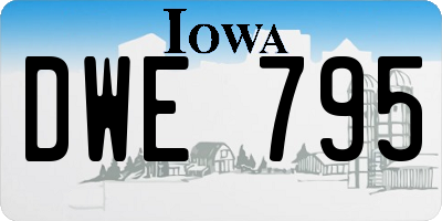 IA license plate DWE795