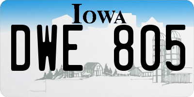 IA license plate DWE805