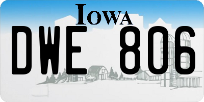 IA license plate DWE806