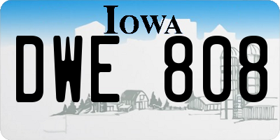 IA license plate DWE808