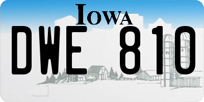 IA license plate DWE810