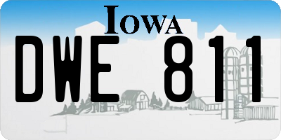 IA license plate DWE811