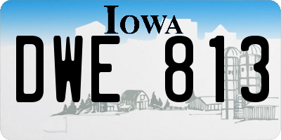 IA license plate DWE813