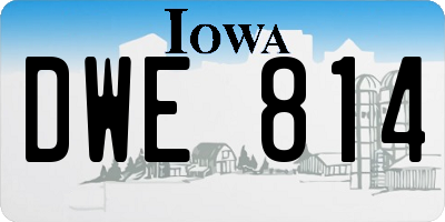 IA license plate DWE814