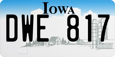 IA license plate DWE817