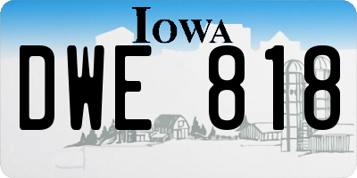 IA license plate DWE818