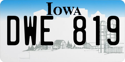 IA license plate DWE819