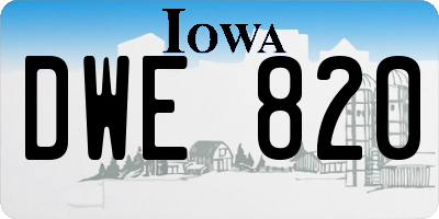 IA license plate DWE820