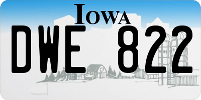 IA license plate DWE822