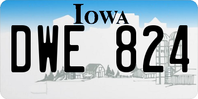 IA license plate DWE824