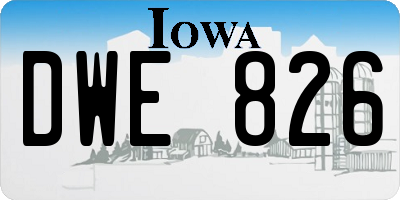 IA license plate DWE826