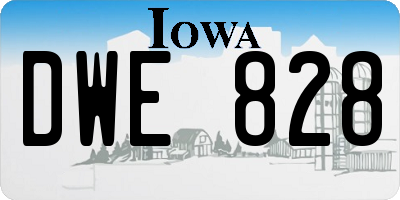 IA license plate DWE828