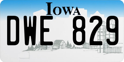 IA license plate DWE829