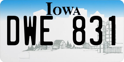 IA license plate DWE831