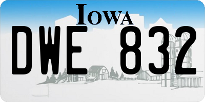 IA license plate DWE832