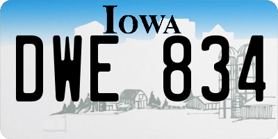 IA license plate DWE834